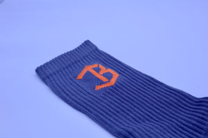 Logo Sock Grey/Fluro Orange